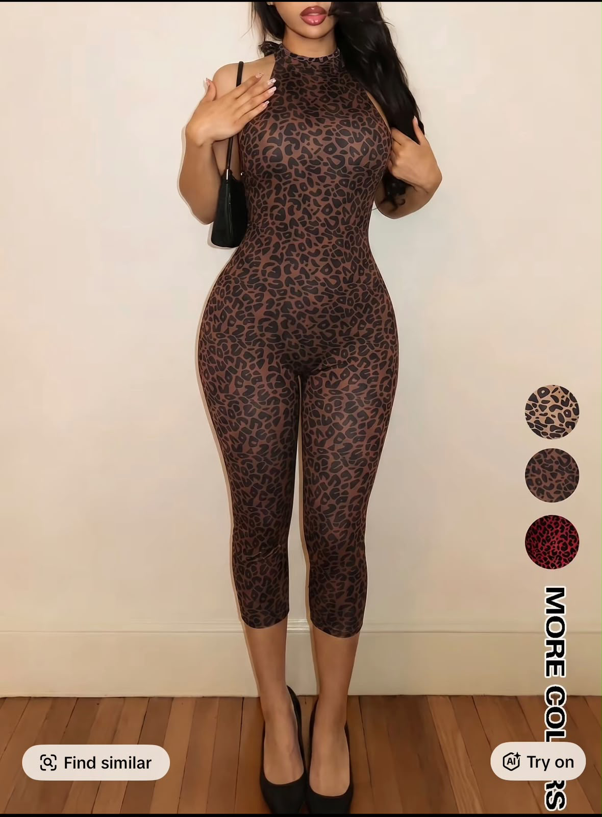 Women's Leopard Crop Jumpsuit